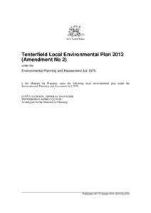 New South Wales  Tenterfield Local Environmental Plan[removed]Amendment No 2) under the
