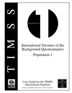 T I M S S  Supplement International Versions of the Background Questionnaires