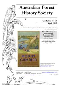 Australian Forest History Society Newsletter No. 65 April 2015 