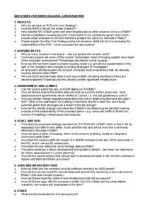 QUESTIONS FOR BANES from NSL CONSERVATION 1. PROCESS  Why do we have an RSS and Core Strategy?  How did BANES decide the areas of search?