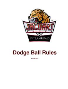 Dodge Ball Rules Revised 2012 IUPUI Dodge Ball Rules An intramural sport is about competition, and fun social interaction.