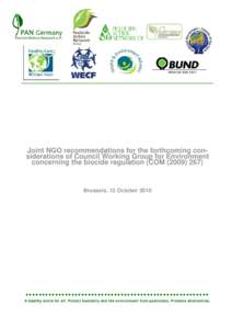 NGO Recommendations WGENVI Biocide regulation