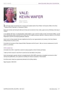 NZDF NEWS  NEW ZEALAND DRILLERS FEDERATION VALE: KEVIN WAFER