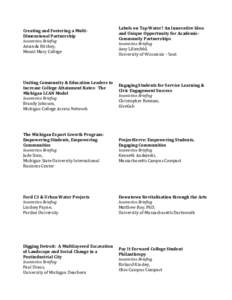 American Association of State Colleges and Universities / Coalition of Urban and Metropolitan Universities / Design / Economics / Innovation