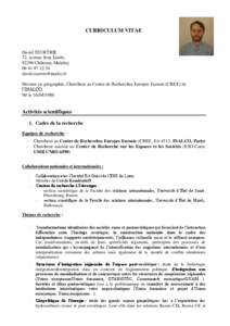 CURRICULUM VITAE  David TEURTRIE 72, avenue Jean Jaurès, 92290 Châtenay-Malabry[removed]