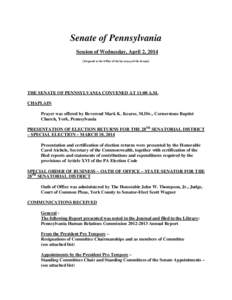 State governments of the United States / 41st Canadian Parliament / Government / Pennsylvania / United States Senate / Carol Aichele / Pennsylvania State Senate