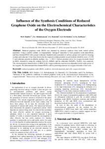 Nanoscience and Nanotechnology Research, 2014, Vol. 2, No. 1, 12-17 Available online at http://pubs.sciepub.com/nnr/2/1/3 © Science and Education Publishing DOI:[removed]nnr[removed]Influence of the Synthesis Conditions 