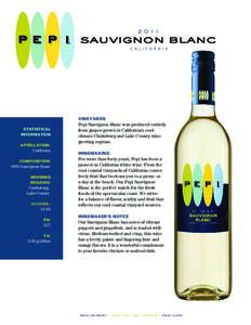 2011  SAUVIGNON BLANC C A L I F O R N I A  VINEYARDS