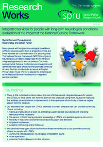 Research WorksIntegrated services for people with long-term neurological conditions: evaluation of the impact of the National Service Framework