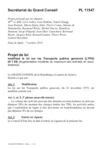 PLmodifiant la loi sur les Transports publics genevois (LTPG) (HAugmentation modérée du maximum des activités en sous-traitance)