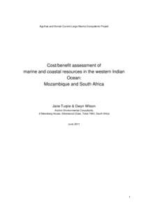 Agulhas and Somali Current Large Marine Ecosystems Project  Cost/benefit assessment of marine and coastal resources in the western Indian Ocean: Mozambique and South Africa