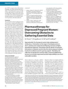 Pharmacotherapy for Depressed Pregnant Women: Overcoming Obstacles to Gathering Essential Data