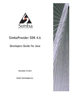 SimbaProvider SDK 4.5 Developers Guide for Java