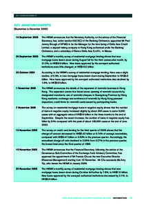 KEY ANNOUNCEMENTS  KEY ANNOUNCEMENTS (September to November[removed]September 2005