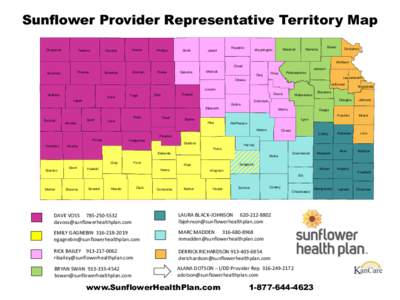 Sunflower Provider Representative Territory Map Cheyenne Rawlins  Norton