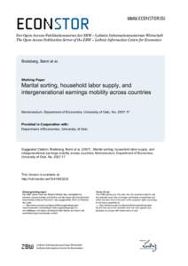 Marital Sorting and Intergenerational Earnings