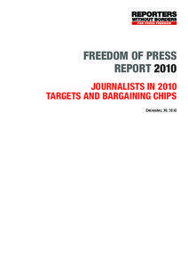Freedom of press report 2010 journalists in 2010