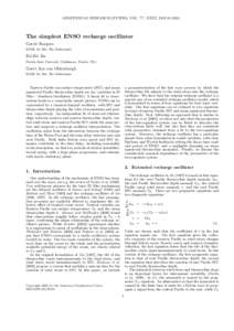 GEOPHYSICAL RESEARCH LETTERS, VOL. ???, XXXX, DOI:[removed]/,  The simplest ENSO recharge oscillator Gerrit Burgers KNMI, De Bilt, The Netherlands