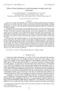 Q. J. R. Meteorol. Soc), 130, pp. 31–50  doi: qjEffects of shear sheltering in a stable atmospheric boundary layer with strong shear