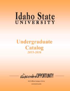 Idaho State University Undergraduate Catalog