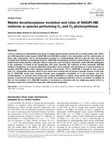 Journal of Experimental Botany Advance Access published March 31, 2011 Journal of Experimental Botany, Page 1 of 9 doi:[removed]jxb/err024