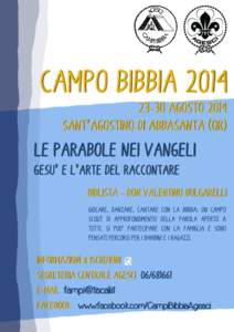 Campo bibbia[removed]agosto 2014 sant’agostino di abbasanta (or) Le parabole nei vangeli gesu’ e l’arte del raccontare