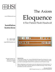 Installation Instruction for Axiom Headwall  [Doc  AX02]