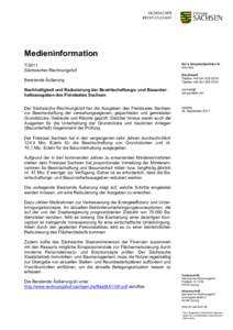 MedieninformationSächsischer Rechnungshof Ihr/-e Ansprechpartner/-in Ute Hein