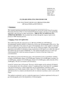 GAS ANALYSIS BY MICRO GAS CHROMATOGRAPHS