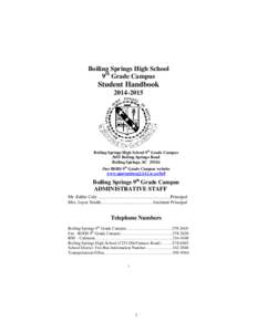 Boiling Springs High School 9th Grade Campus Student Handbook[removed]