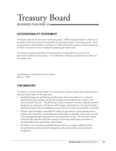 Provincial Budget[removed]Government and Ministry Business Plans (Complete Volume)