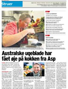 PAGINA DATO V  Struer Dagbladet Struer - Østergade 7, 7600 Struer - telefon: telefax: Annonce-afdeling 1. sal - redaktion 2. sal