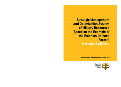 Budgets / Business software / Balanced scorecard / Estonia / Tallinn / Strategy map / Military acquisition / Procurement / Management control system / Business / Management / Strategic management