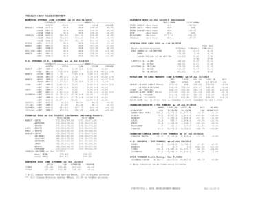 WEEKLY CROP MARKET REVIEW WINNIPEG FUTURES (CDN $/TONNE) as of Jul[removed]CONTRACT --------------------WEEKLY[removed]MONTH HIGH LOW CLOSE