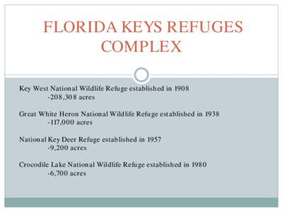 Florida Keys / National Wildlife Refuge / National Key Deer Refuge / United States Fish and Wildlife Service / Hunting / Yazoo National Wildlife Refuge