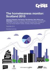 The homelessness monitor: Scotland 2015 Suzanne Fitzpatrick, Hal Pawson, Glen Bramley, Steve Wilcox and Beth Watts, Institute for Social Policy, Housing, Environment and Real Estate (I-SPHERE), Heriot-Watt University; Ce