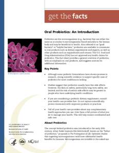 Oral Probiotics: An Introduction
