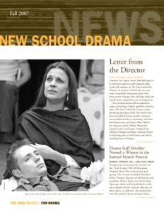 Fall[removed]December 2005 NEW SCHOOL DRAMA Letter from