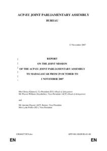 ACP-EU JOINT PARLIAMENTARY ASSEMBLY BUREAU 13 November[removed]REPORT