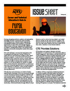Career and Technical Education’s Role in Issue  January 2015