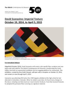 David Scanavino: Imperial Texture October 19, 2014, to April 5, 2015 David Scanavino, Untitled (Imperial Study), 2013 Courtesy of the artist and Klaus von Nichtssagend Gallery, New York
