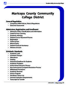 Paradise Valley Community College  Maricopa County Community College District General Regulation