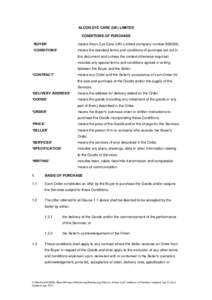 ALCON EYE CARE (UK) LIMITED CONDITIONS OF PURCHASE ‘BUYER’ means Alcon Eye Care (UK) Limited (company number[removed]).