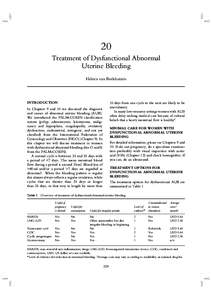 20 Treatment of Dysfunctional Abnormal Uterine Bleeding Heleen van Beekhuizen  INTRODUCTION