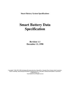 Smart Battery System Specifications  Smart Battery Data Specification  Revision 1.1