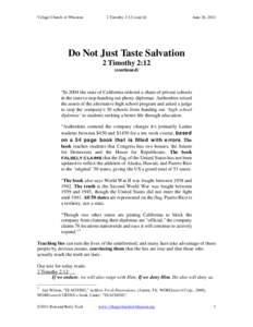 Microsoft Word[removed] Tim 212 Par t 2 Do Not Just Taste Salvation.docx