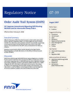 Regulatory Notice[removed]