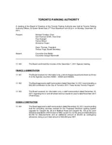Municipal government of Toronto / Toronto Parking Authority