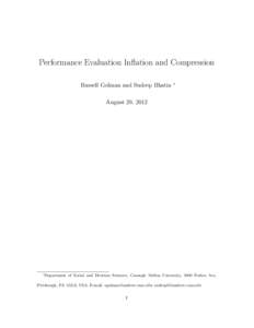 Performance Evaluation Inflation and Compression Russell Golman and Sudeep Bhatia ∗  August 29, 2012
