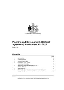 Planning and Development (Bilateral Agreement) Amendment Act 2014